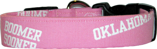 Pink University of Oklahoma Handmade Dog Collar