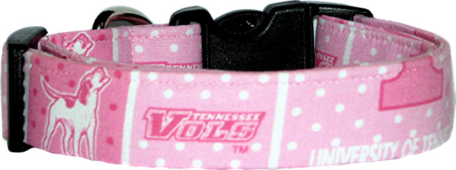 Pink University of Tennessee Patches Handmade Dog Collar
