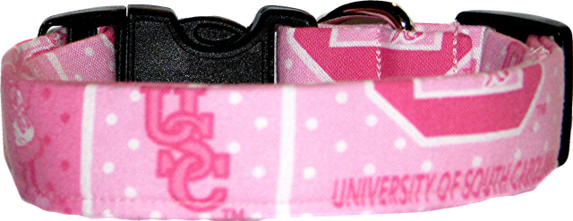 Pink University of South Carolina Dog Collar