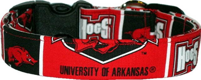 University of Arkansas Handmade Dog Collar