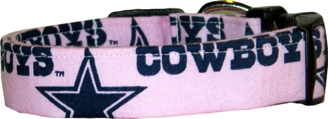 Pink Dallas Cowboys Hand-Dyed Handmade Dog Collar