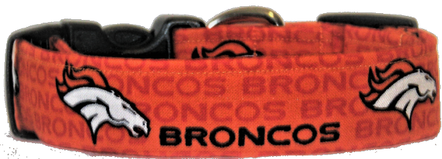 Mini Orange Denver Broncos Dog Collar