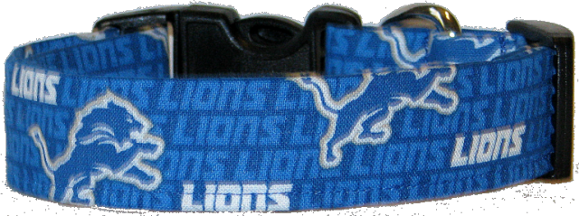 Mini Detriot Lions  Dog Collar