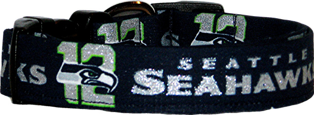 Seattle Seahawks Bling Glitter Dog Collar