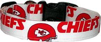 Kansas City Chiefs White Handmade Dog Collar