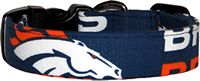 Denver Broncos Blue Handmade Dog Collar