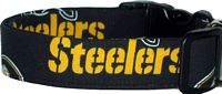 Black Pittsburgh Steelers Handmade Dog Collar