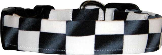 Checkered Racing Flag Handmade Dog Collar