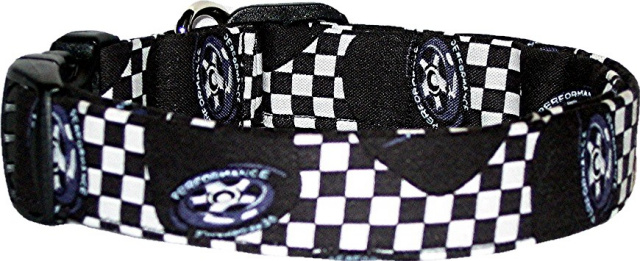 Racing Flags & Tires Handmade Dog Collar