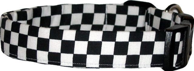 Mini Checkered Flags Handmade Dog Collar