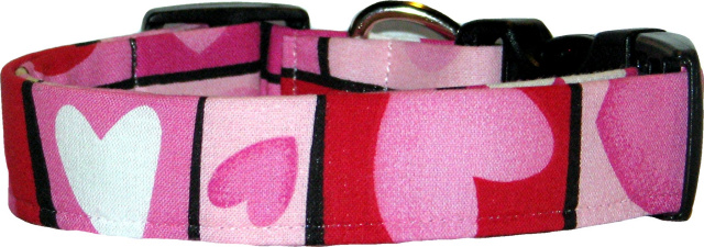 Heart Blocks Handmade Dog Collar