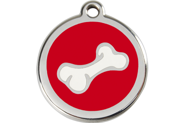 Dog Bone #2 Enamel Engraved Dog Tag