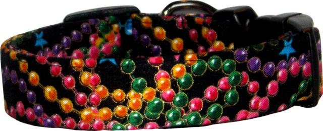 Mardi Gras Beads Dog Collar