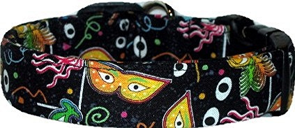 Black Mardi Gras Masks #2 Handmade Dog Collar