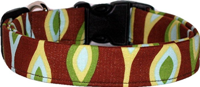 Brown Lava Shapes Handmade Dog Collar