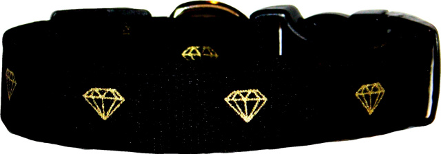 Black & Gold Diamonds Dog Collar