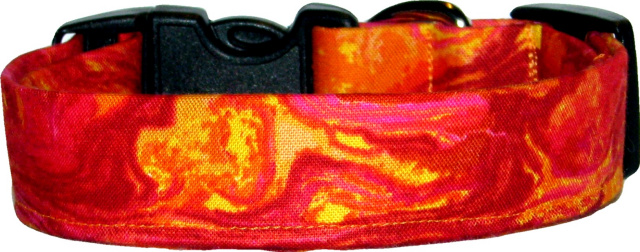 Vibrant Orange Artist's Pallette Dog Collar