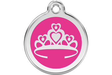 Princess Crown Enamel Engraved Dog Tag