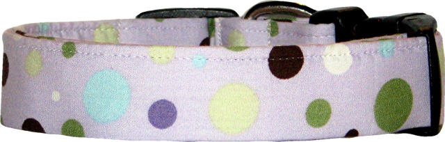 Lavendar Scatter Dots Handmade Dog Collar