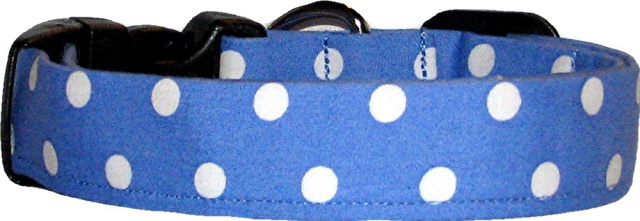 Periwinkle Dumb Dots Handmade Dog Collar