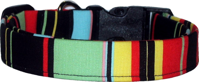 Clasic Retro Stripes Handmade Dog Collar