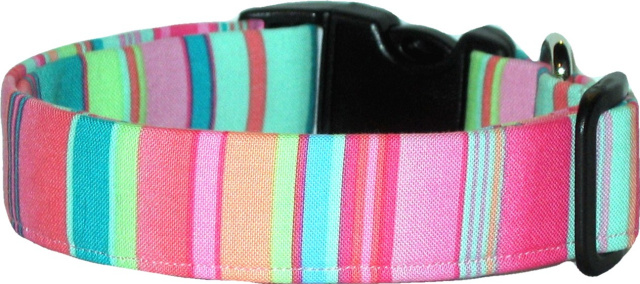 Pastel Vari-Stripes Handmade Dog Collar