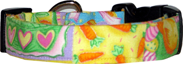 Easter Patchwork Handmade Dog Collar