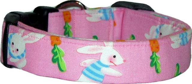 Pink Easter Bunnies Handmade Dog Collar