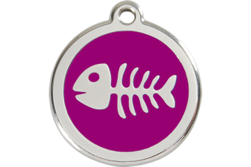 Fishbones Enamel Engraved Dog Tag