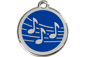 Music Notes Enamel Engraved Dog Tag