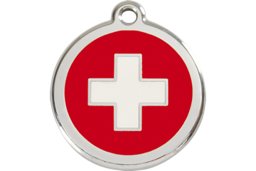 Rescue Cross Enamel Engraved Dog Tag