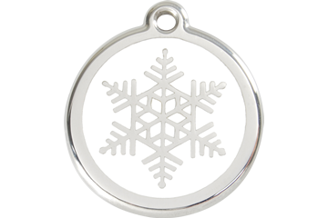 Snowflake Enamel Engraved Dog Tag