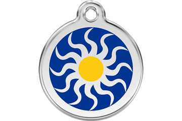 Tribal Sun Enamel Engraved Dog Tag