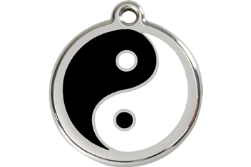 Yin Yang Enamel Engraved Dog Tag