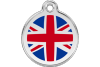 Union Jack British Flag Enamel Engraved Dog Tag