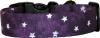 Purple & White Stars Handmade Dog Collar