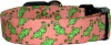 Little Froggies on Pink Handmade Dog Collar