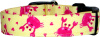 Yellow & Pink Crabs Dog Collar