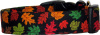 Mini Autumn Leaves on Black Handmade Dog Collar