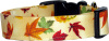 Vibrant Autumn Leaves on Cream Handmade Dog Collar