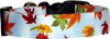 Vibrant Autumn Leaves on Light Blue Handmade Dog Collar