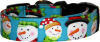 Snowman Faces Aqua Dog Collar