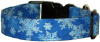 Blue on Blue Snowflakes Handmade Dog Collar