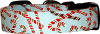 Light Blue Candy Canes Handmade Dog Collar