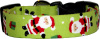 Little Santas on Lime Handmade Dog Collar