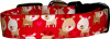 Cute Little Reindeer on Red Handmade Dog Collar