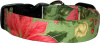 Sage & Pink Poinsettias Handmade Dog Collar