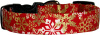 Red & Metallic Gold Snowflakes Dog Collar