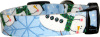 Big Glitter Snowmen Light Blue Dog Collar