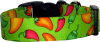 Vibrant Lime Chili Peppers Handmade Dog Collar